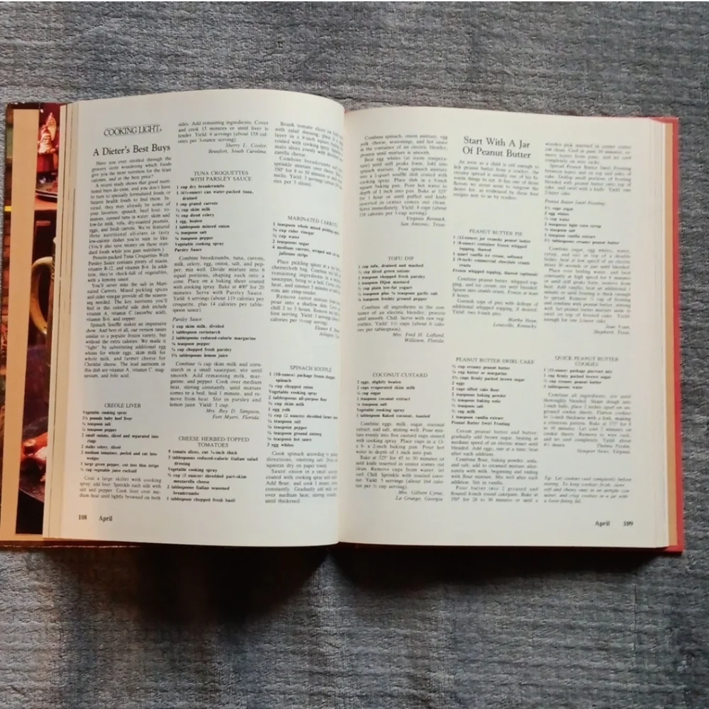 1986 Southern Living Hardcover Annual Cookbook, Farmhouse Holiday Country